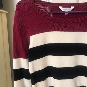 Garnet and black striped sweater